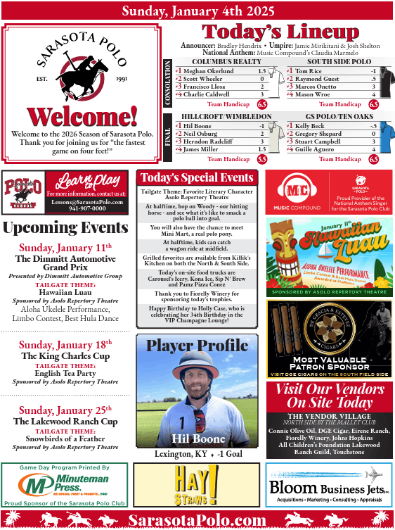 Sunday, January 4th 2026